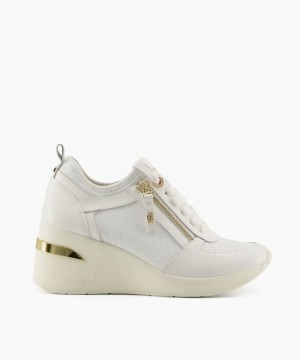 Dune London Eilin Sneakers Damen Weiß | 637-ZHRKYG