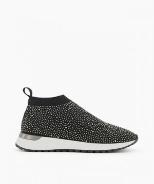 Dune London Element Flache Schuhe Damen Schwarz | 654-DHYMTB