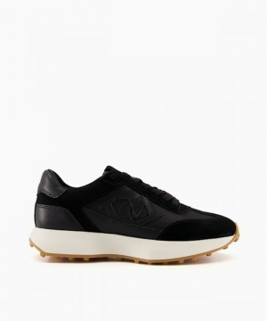 Dune London Embossed Flache Schuhe Damen Schwarz | 274-GARCTM