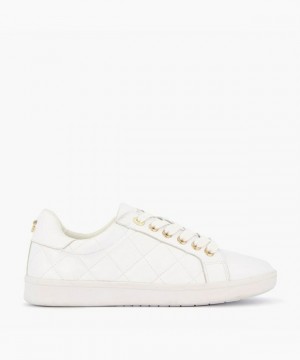 Dune London Excited Flache Schuhe Damen Weiß | 376-YVNDCW