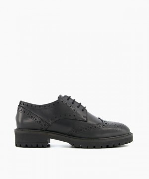 Dune London Fielding Flache Schuhe Damen Schwarz | 257-ELXRUB
