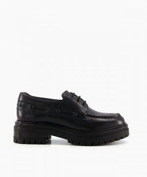 Dune London Fortune Halbschuhe Damen Schwarz | 709-IAUSNB