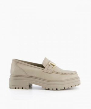 Dune London Gallagher Flache Schuhe Damen Weiß | 210-NQEHUY