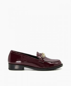 Dune London Gemstones Halbschuhe Damen Rot | 632-ICRFQW