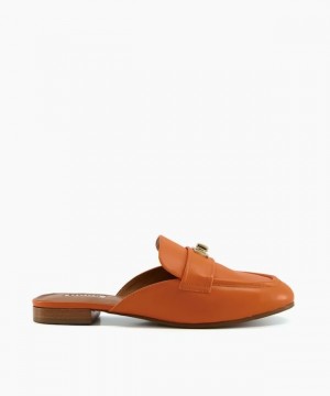 Dune London Glare Flache Schuhe Damen Orange | 204-MHDBXK