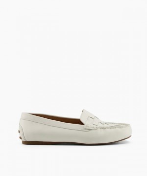 Dune London Greene Halbschuhe Damen Weiß | 823-OBUIKT