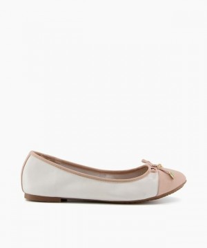 Dune London Hartlyn Ballerinas Damen Weiß | 530-PIHXQJ
