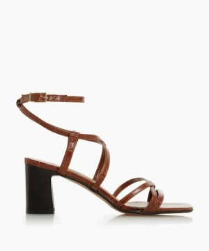 Dune London Inspire Sandalen mit Absatz Damen Braun | 058-TGUFHV