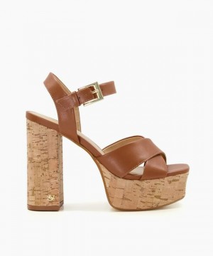 Dune London Jealous T Sandalen mit Absatz Damen Braun | 279-IKLNSM