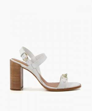 Dune London Junior Sandalen mit Absatz Damen Weiß | 619-LOSVJU