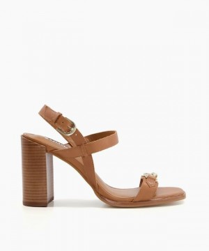 Dune London Junior Sandalen mit Absatz Damen Braun | 942-MWJBGZ
