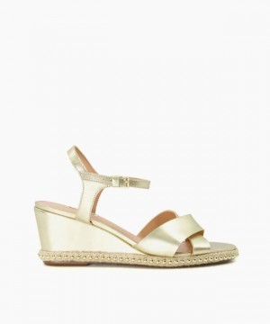 Dune London Keelie Keilsandalen Damen Weiß | 635-RSKGEZ