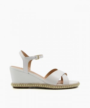 Dune London Keelie Sandalen mit Absatz Damen Weiß | 670-GWFVXI
