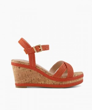 Dune London Kelisa Sandalen mit Absatz Damen Orange | 268-DFPOMS