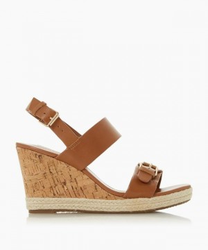 Dune London Kendyl Keilsandalen Damen Braun | 823-HQCAGS
