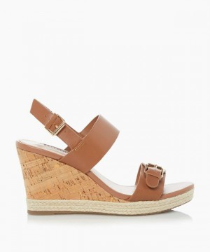 Dune London Kendyll Keilsandalen Damen Braun | 204-YHTDWI