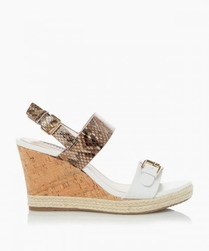 Dune London Kendyll Sandalen mit Absatz Damen Weiß | 365-AMYWCL