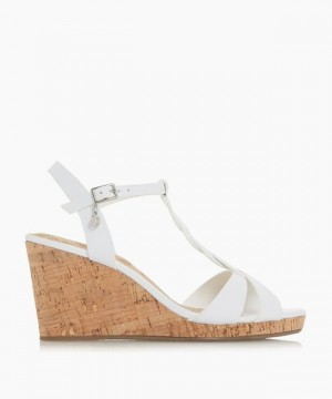 Dune London Koala Keilsandalen Damen Weiß | 389-UONECD