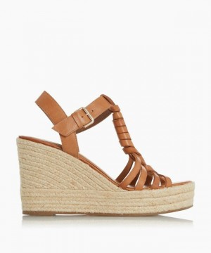Dune London Kofu Keilsandalen Damen Braun | 792-CYXMWJ