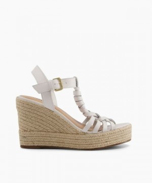 Dune London Kofu Keilsandalen Damen Weiß | 680-KNEIZD