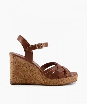 Dune London Koral Keilsandalen Damen Braun | 208-PGBLAD