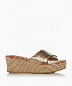 Dune London Kuta T Keilsandalen Damen Schwarz | 971-DIYQSX