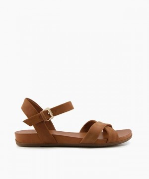 Dune London Landie Sandalen Flach Damen Braun | 038-MHQXZO