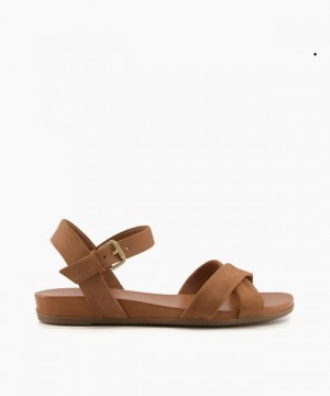 Dune London Landie Sandalen Flach Damen Braun | 462-GLHUOB