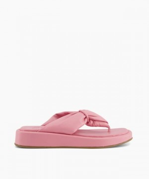 Dune London Landmark Sandalen Flach Damen Rosa | 169-KYSTVB