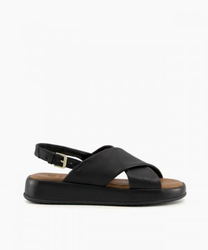 Dune London Latest Sandalen Flach Damen Schwarz | 750-JYQIDG