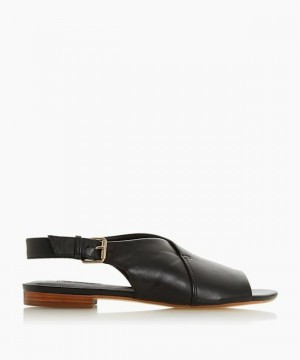 Dune London Leannia Sandalen Flach Damen Schwarz | 198-VIHNTE