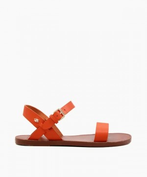 Dune London Leelas Sandalen Flach Damen Orange | 980-EYSHOR