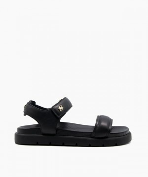 Dune London Legendary Sandalen Flach Damen Schwarz | 385-JGLXSA