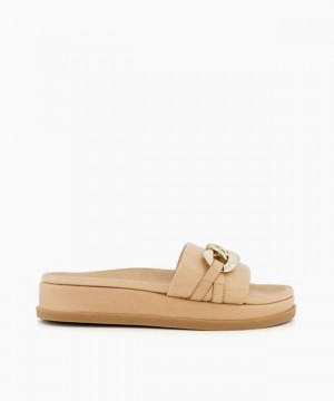 Dune London Leon Sandalen Flach Damen Braun | 682-SNXEPW