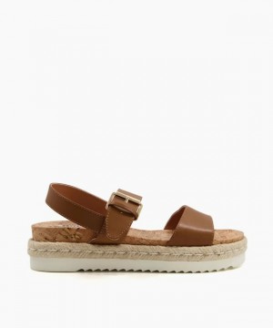 Dune London Libbys Sandalen Flach Damen Braun | 408-QYDROA
