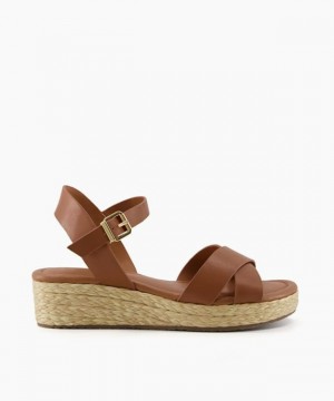 Dune London Linnie Keilsandalen Damen Braun | 961-HDBCYM
