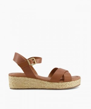Dune London Linnie Keilsandalen Damen Braun | 130-QOHGFE
