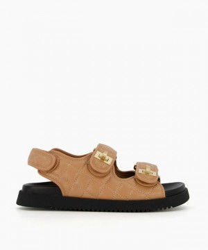 Dune London Lockstockk Sandalen Flach Damen Braun | 175-JKGODR