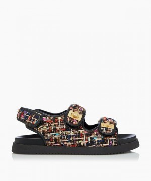 Dune London Lockstockk Sandalen Flach Damen Schwarz | 749-LEYDFJ
