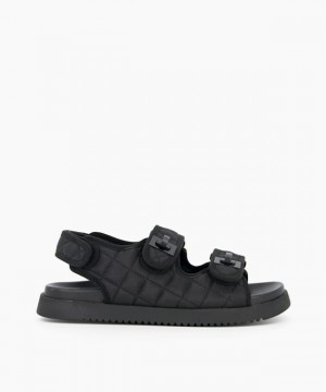 Dune London Lockstockk T Sandalen Flach Damen Schwarz | 450-DQEYGU