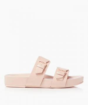Dune London Loren T Sandalen Flach Damen Rosa | 028-BCSUEJ