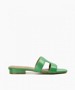 Dune London Loupe Sandalen Flach Damen Grün | 925-JKDBCX