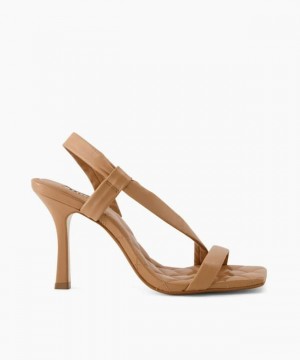 Dune London Marbled Sandalen mit Absatz Damen Braun | 608-WLSOZM