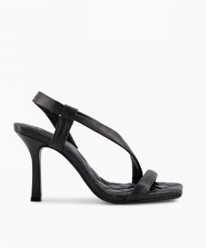 Dune London Marbled Sandalen mit Absatz Damen Schwarz | 526-ZTLFEK