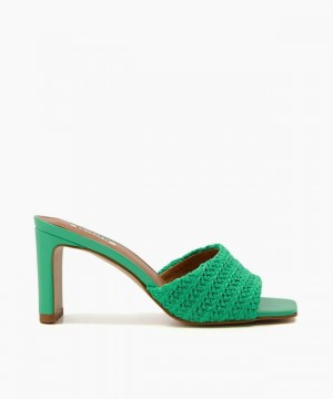 Dune London March Mules Damen Grün | 543-YQCNJK