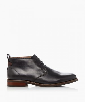 Dune London Marching Chukkastiefel Herren Schwarz | 190-WFRQST