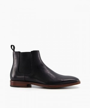 Dune London Market Chelsea Stiefel Herren Schwarz | 791-LMNBQG