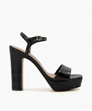 Dune London Matche Sandalen mit Absatz Damen Schwarz | 607-BGOSLN