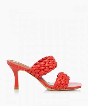 Dune London Moritz T Mules Damen Rot | 683-OTFGXB