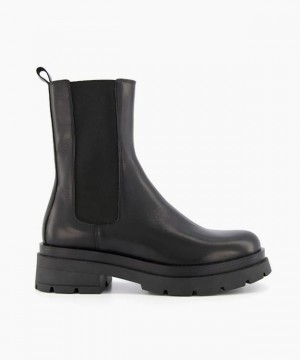 Dune London Palmz Chelsea Stiefel Damen Schwarz | 201-SVDBMA